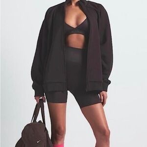Nike x SKIMS Matte Tricot Oversized Track Jacket – Dark Roast – Size Large – NWT